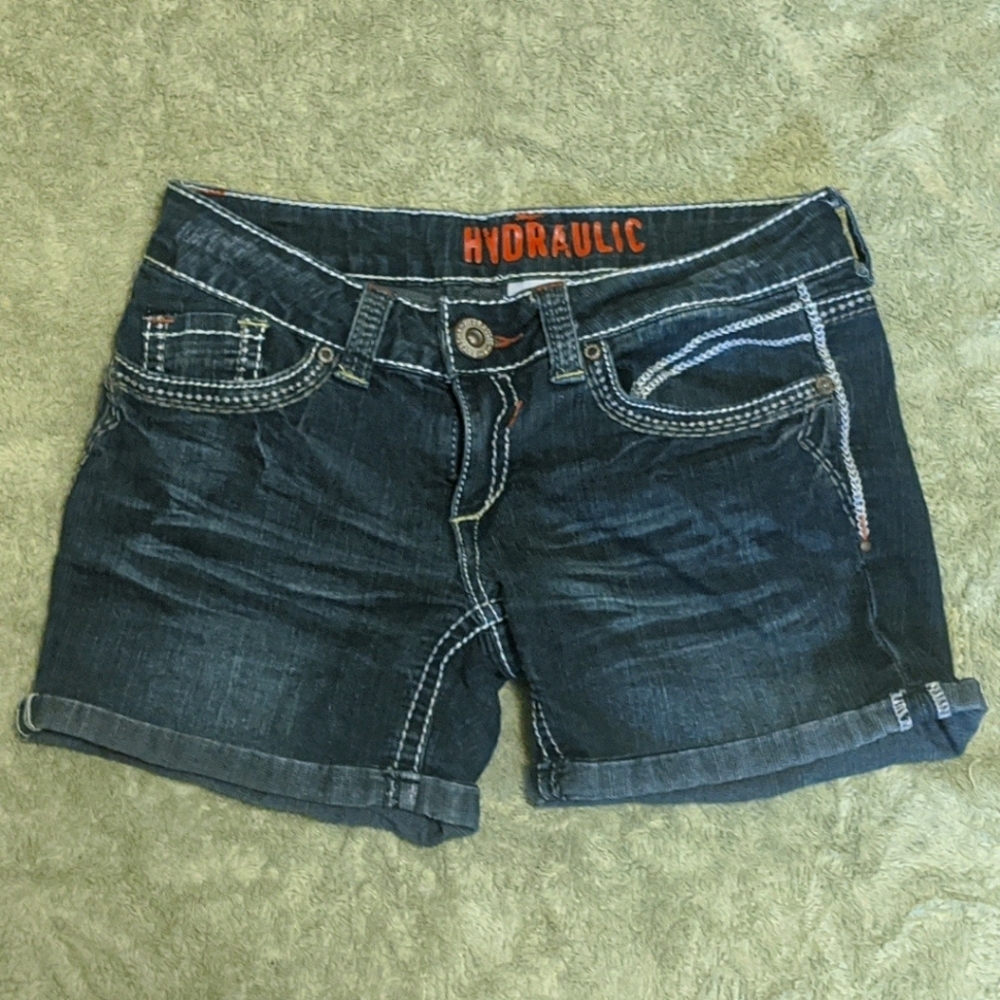 Hydraulic  Midi-length Jean Shorts